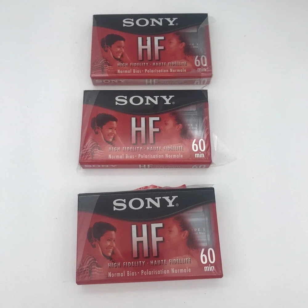 Lot of 7 SONY HF CASSETTE TAPES 60 & 90 Min - High Fidelity Normal Bias SEALED